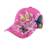 Embroidered Flower Butterfly Cap