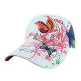 Embroidered Flower Butterfly Cap