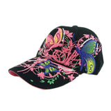 Embroidered Flower Butterfly Cap